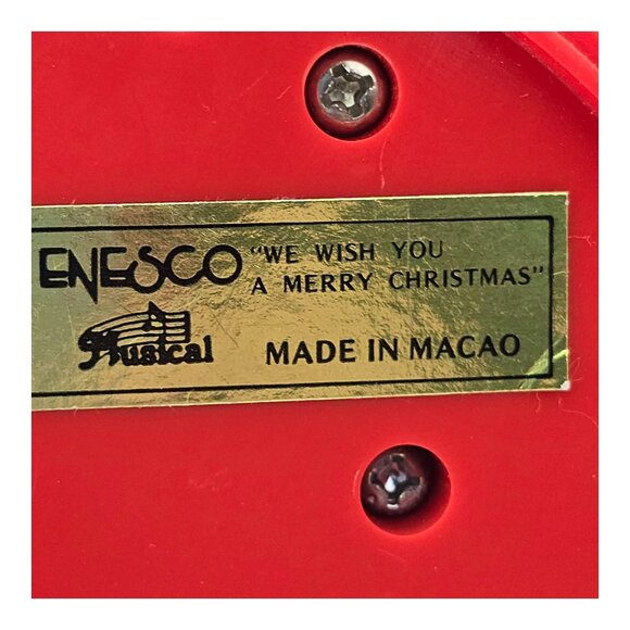 Vtg 1988 Enesco Little Drummer Bear 5.5" Small World of Music Motion Christmas - Picture 8 of 12